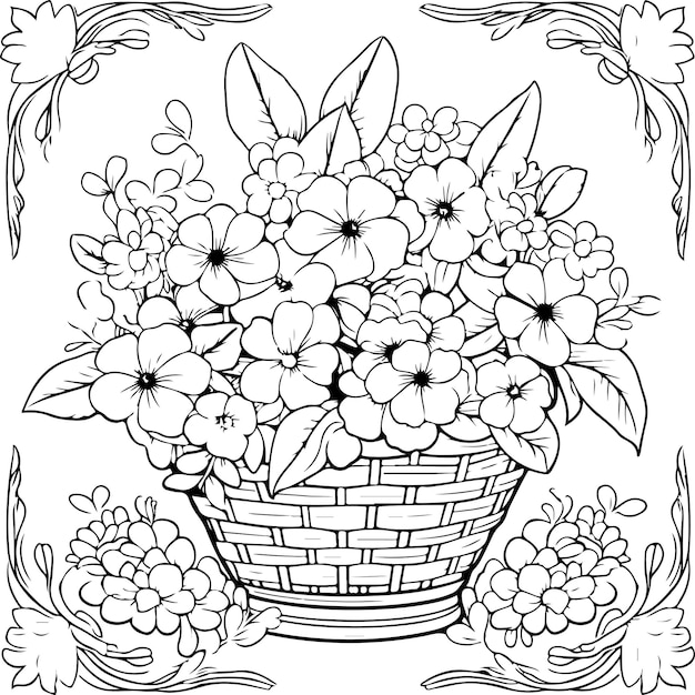 Premium vector coloring page depicting lilac flowers