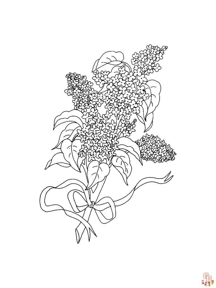 Enjoy the beauty of lilac with free printable lilac coloring pages