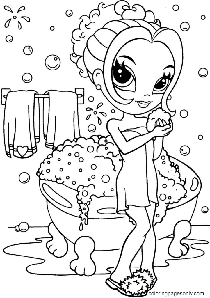 Lisa frank bathing coloring page