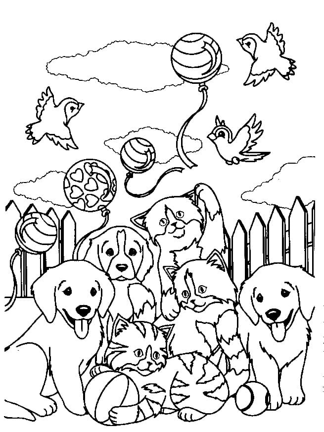 Lisa frank animals coloring page