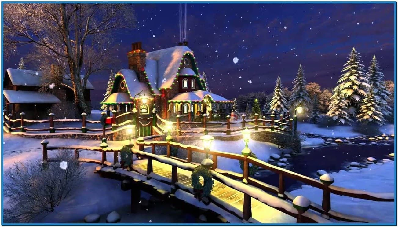 White christmas d screensaver and animated wallpaper