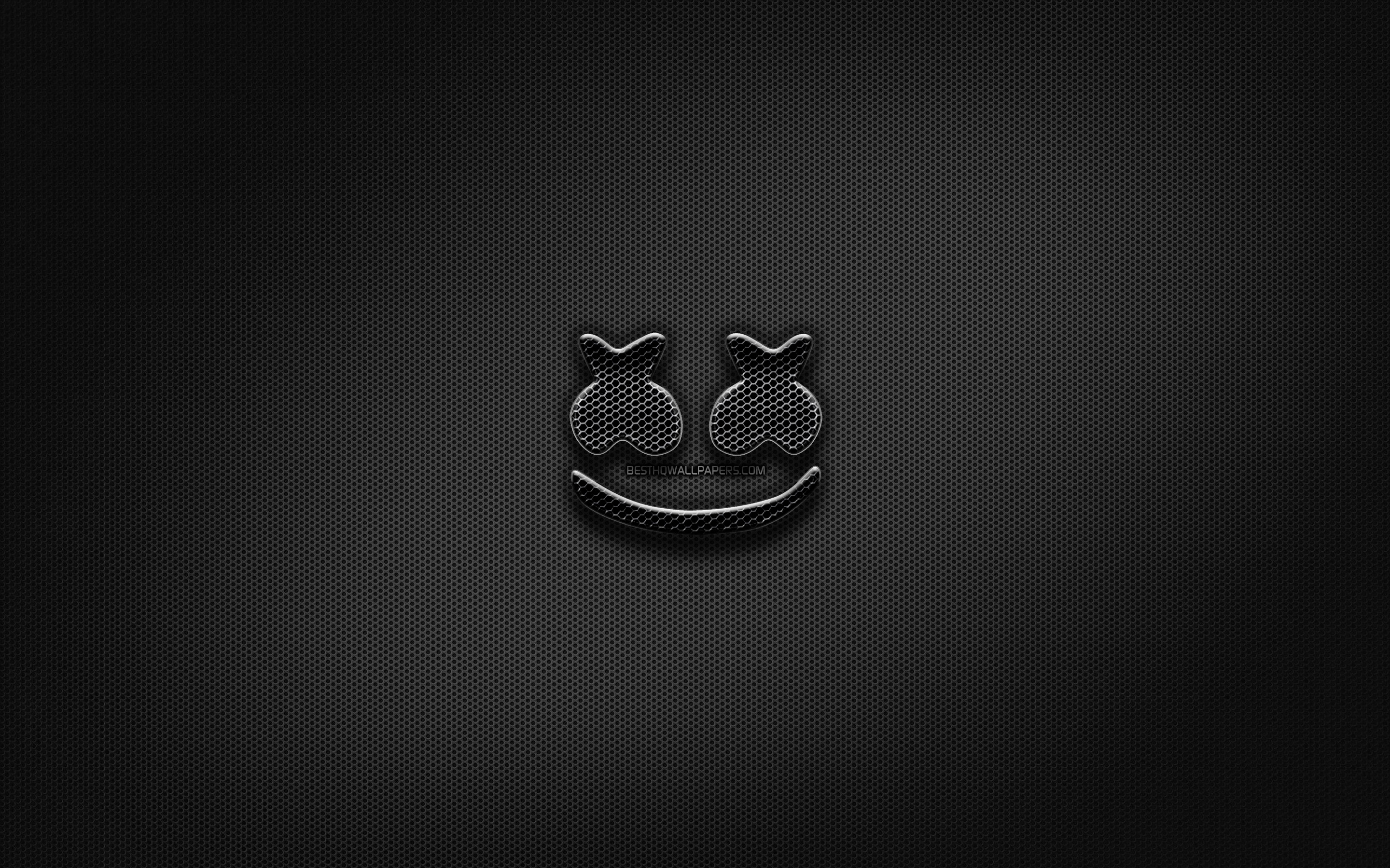 Download wallpapers dj marshmello black logo superstars creative metal grid background dj marshmello logo music stars dj marshmello for desktop with resolution x high quality hd pictures wallpapers