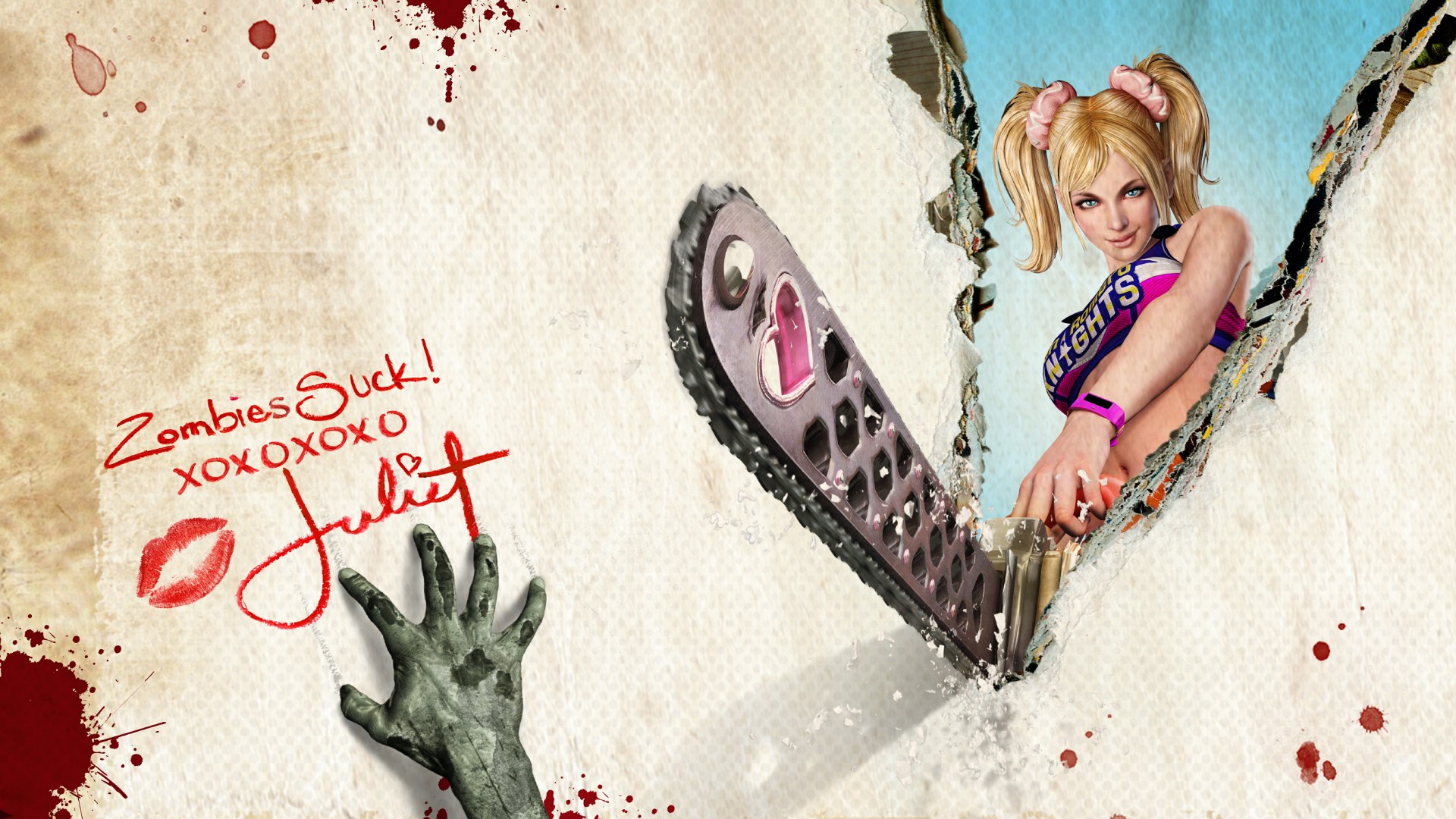 Download wallpaper chainsaw, Lollipop Chainsaw, Juliet Starling, Nick,  Grasshopper Manufacture, section games in resolution 1024x600