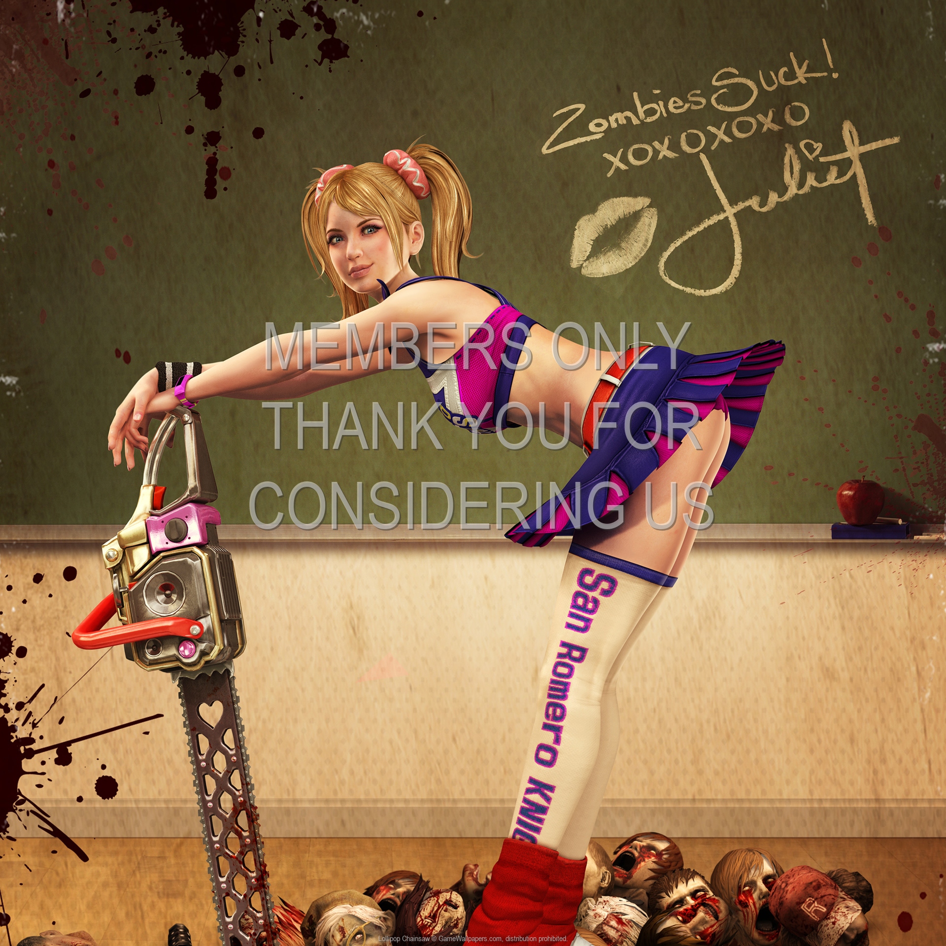 Download wallpaper chainsaw, Lollipop Chainsaw, Juliet Starling, Nick,  Grasshopper Manufacture, section games in resolution 1024x600