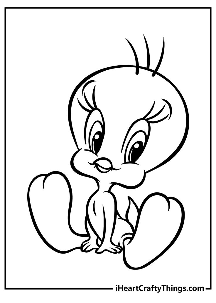 Looney tunes coloring pages tweety bird drawing disney art drawings bird drawings