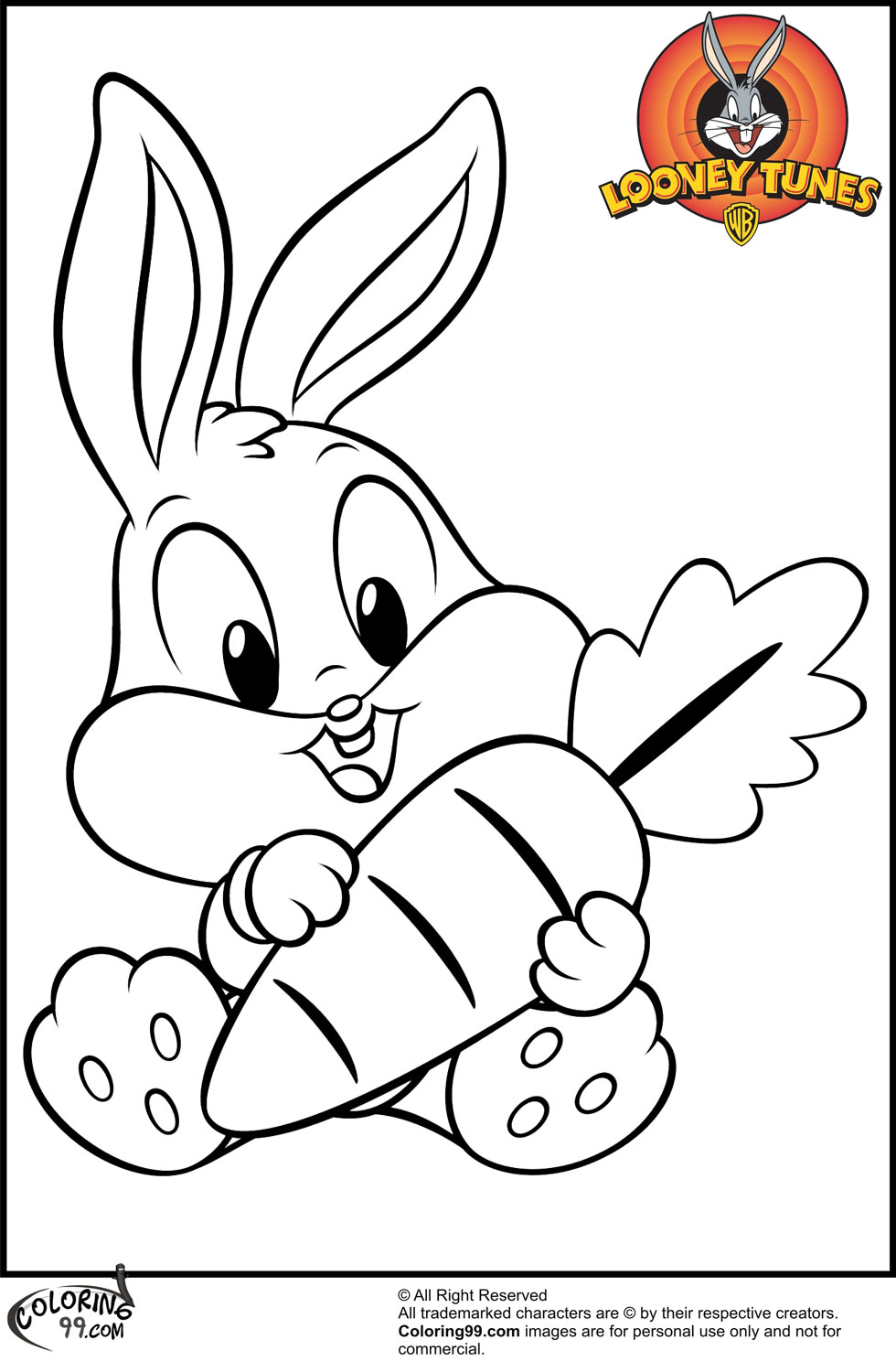 Baby bugs bunny coloring pages team colors