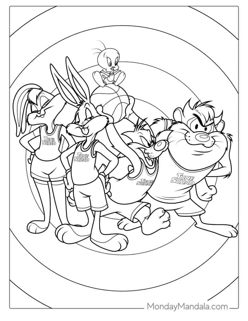 Looney tunes coloring pages free pdf printables