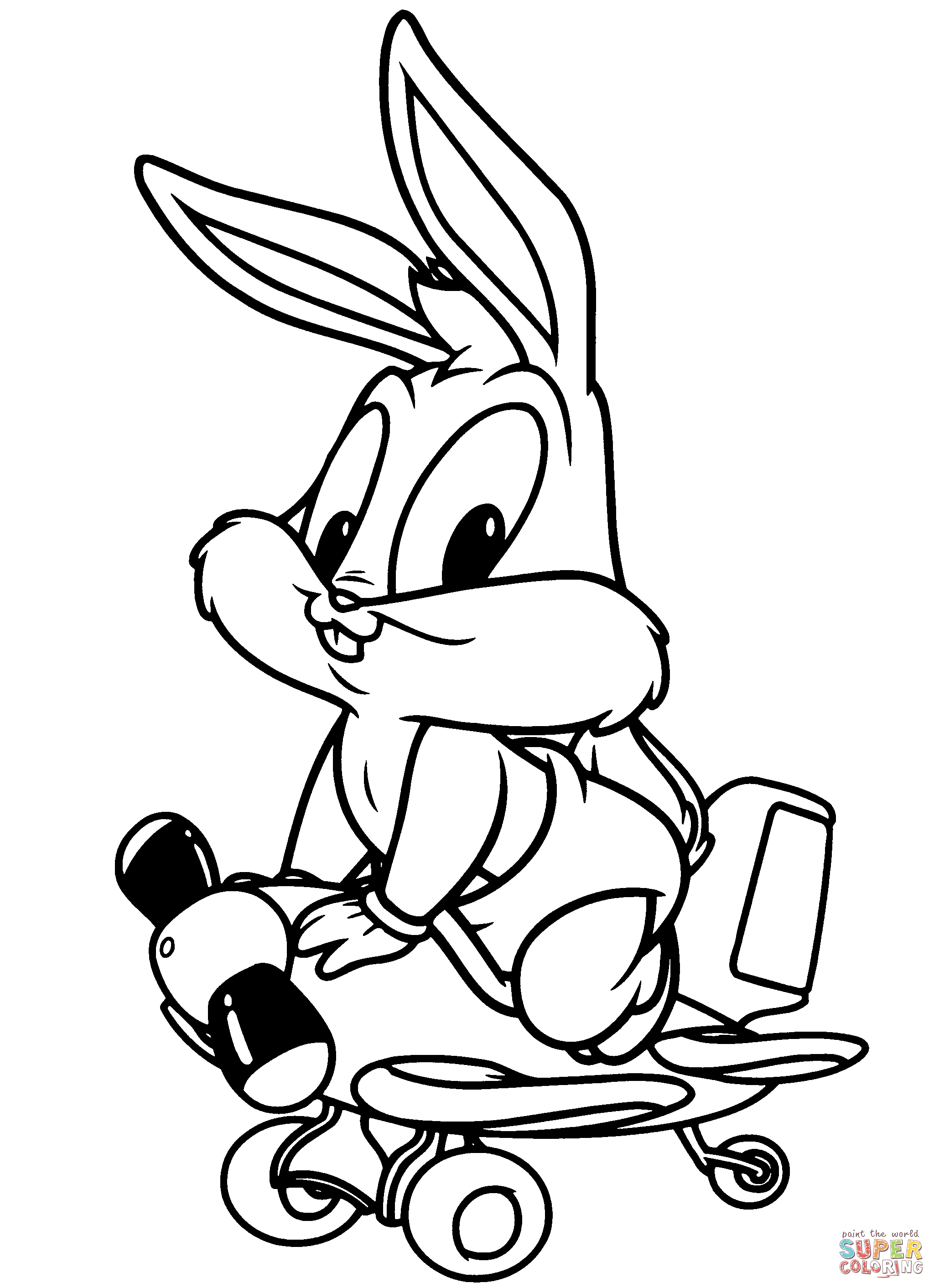 Baby looney tunes lovely bugs bunny coloring page free printable coloring pages