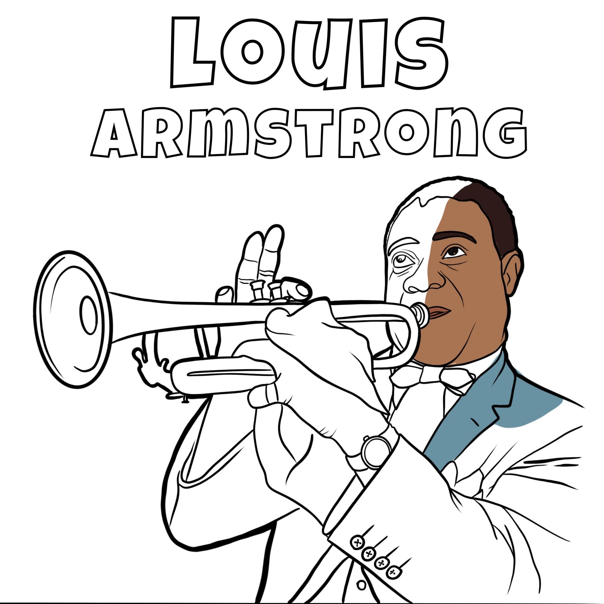Louis armstrong coloring page