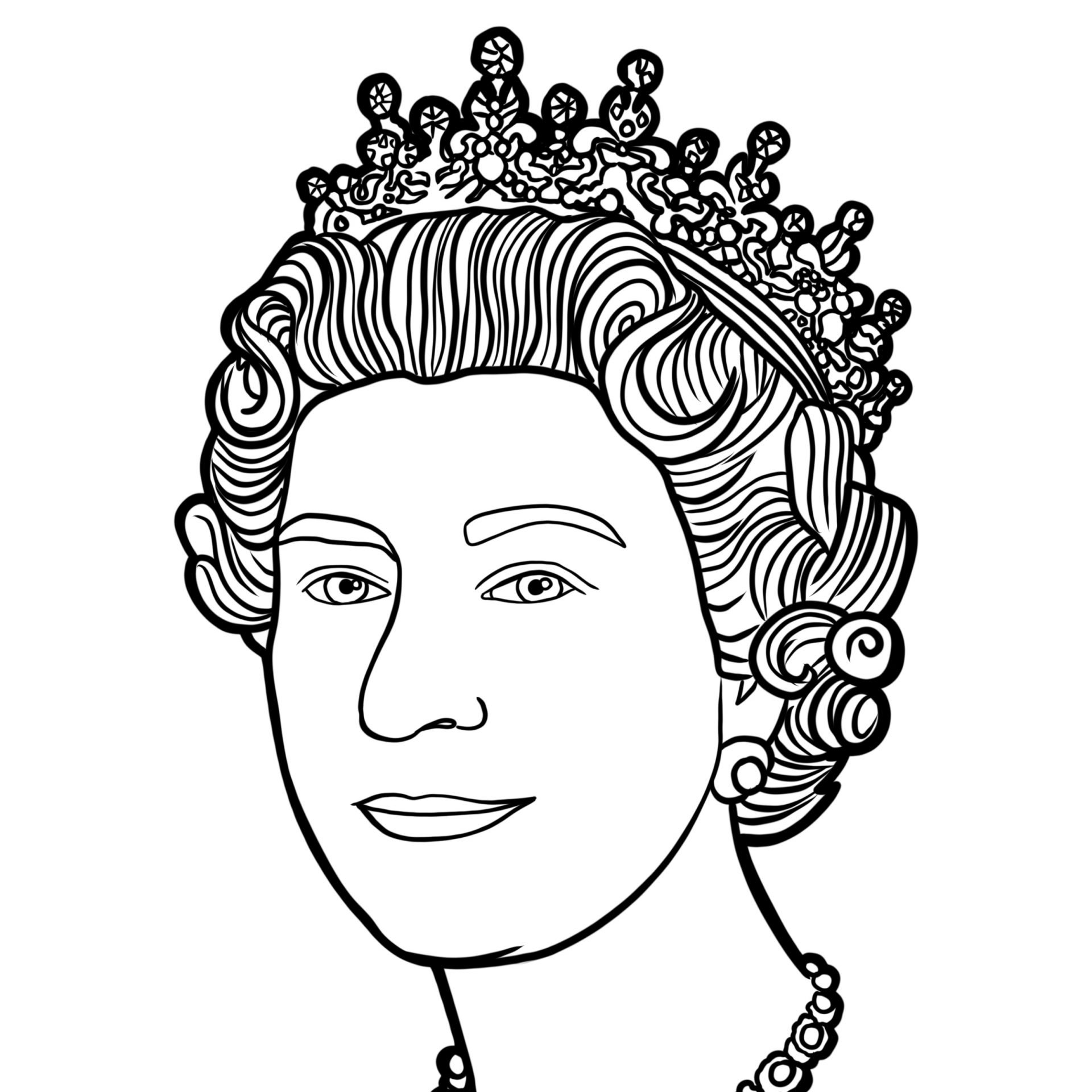 Queen elizabeth ii coloring page