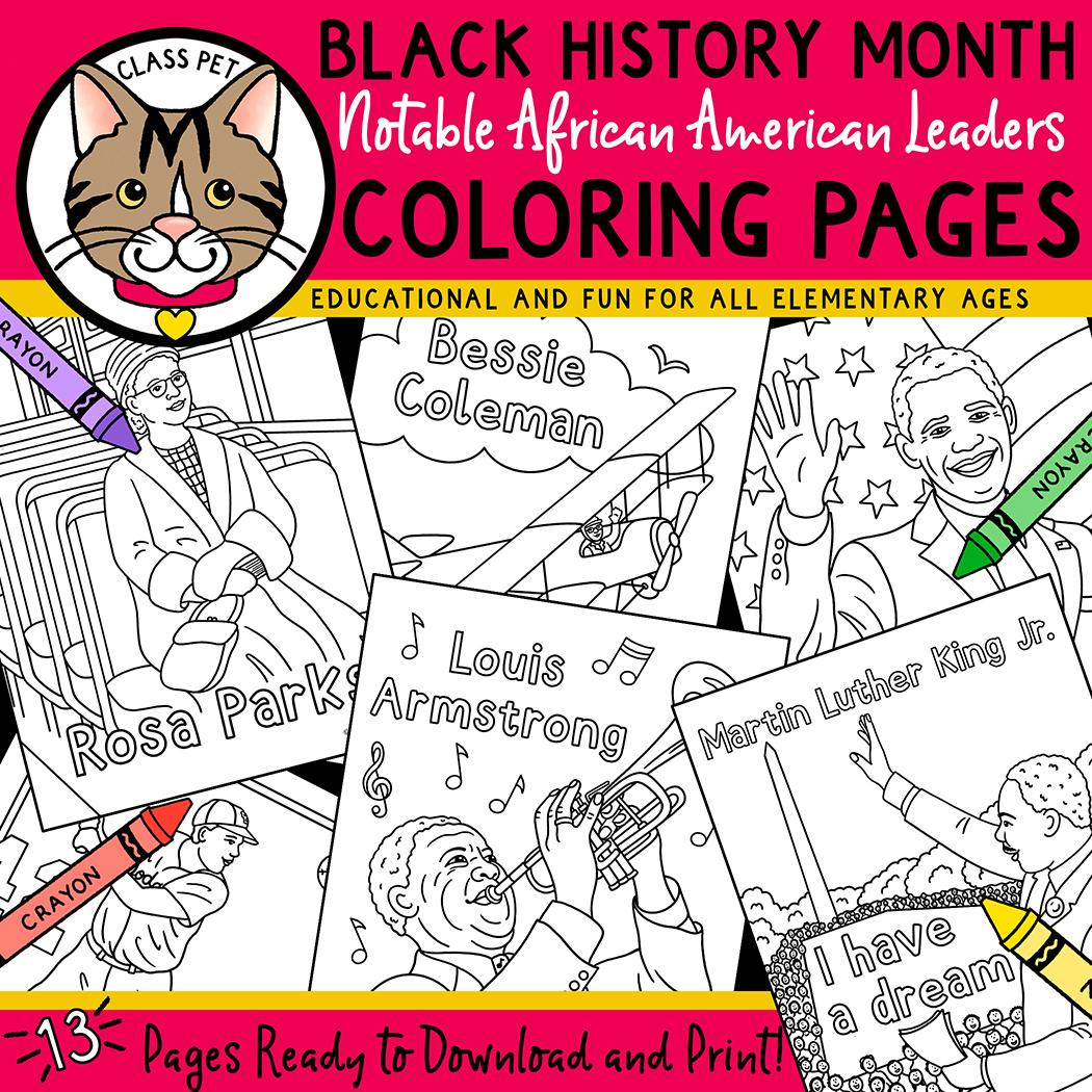 Black history month coloring pages made by teachers