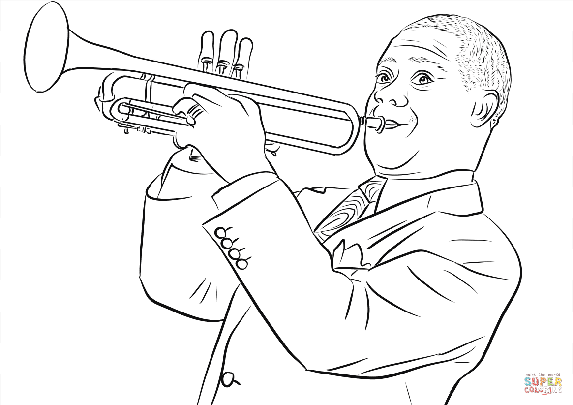Louis armstrong coloring page free printable coloring pages