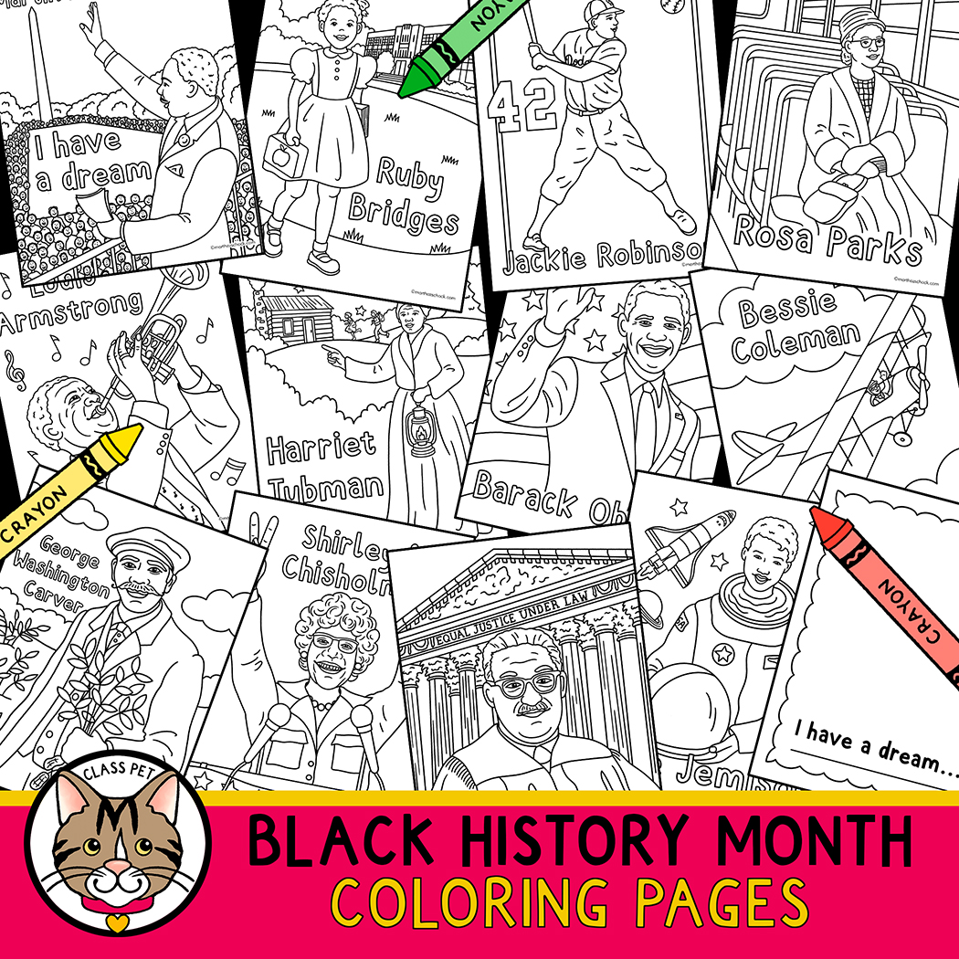 Black history month coloring pages made by teachers