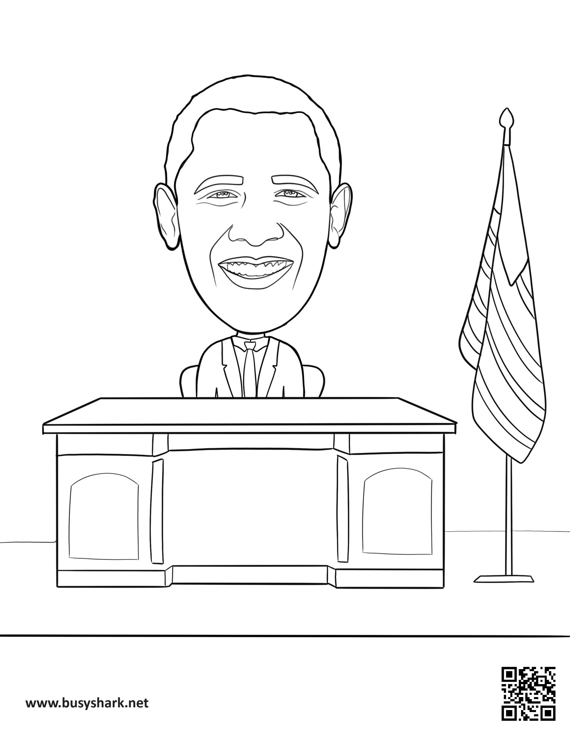 Barack obama coloring page free printable