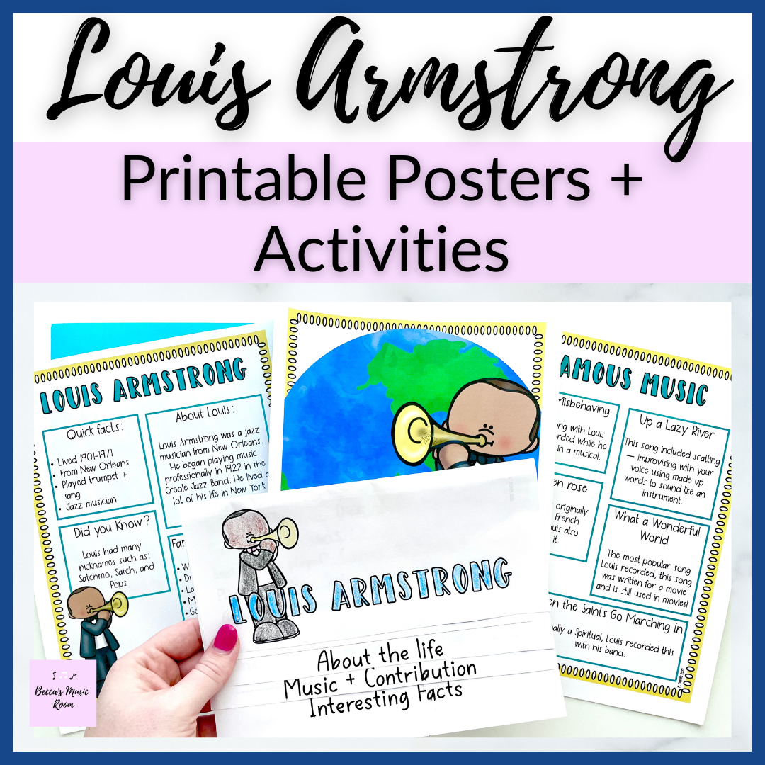 Louis armstrong printable activities posters bulletin board set about jazz for black history month made by teachers