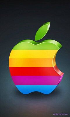 Colourful apple logo wallpaper