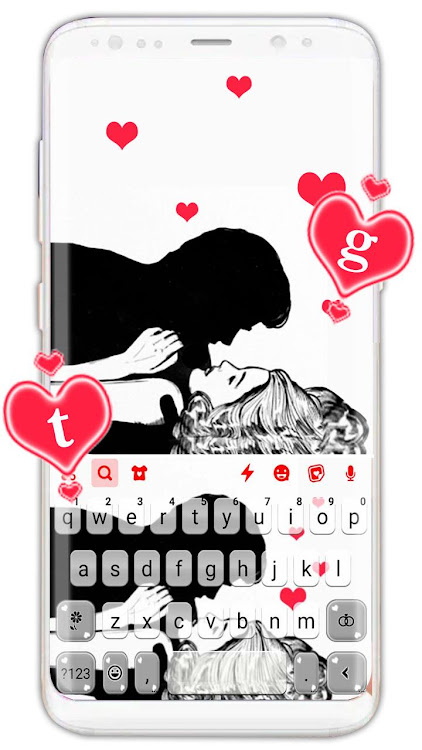 Couple in love keyboard back by pretty keyboard themes design studio