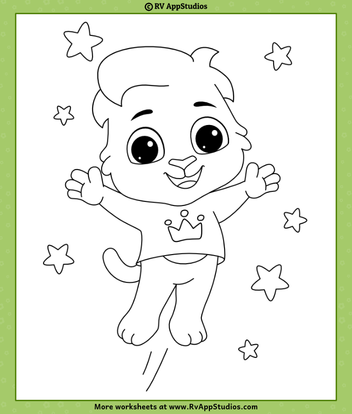 Lucas jumping up coloring page to download and color