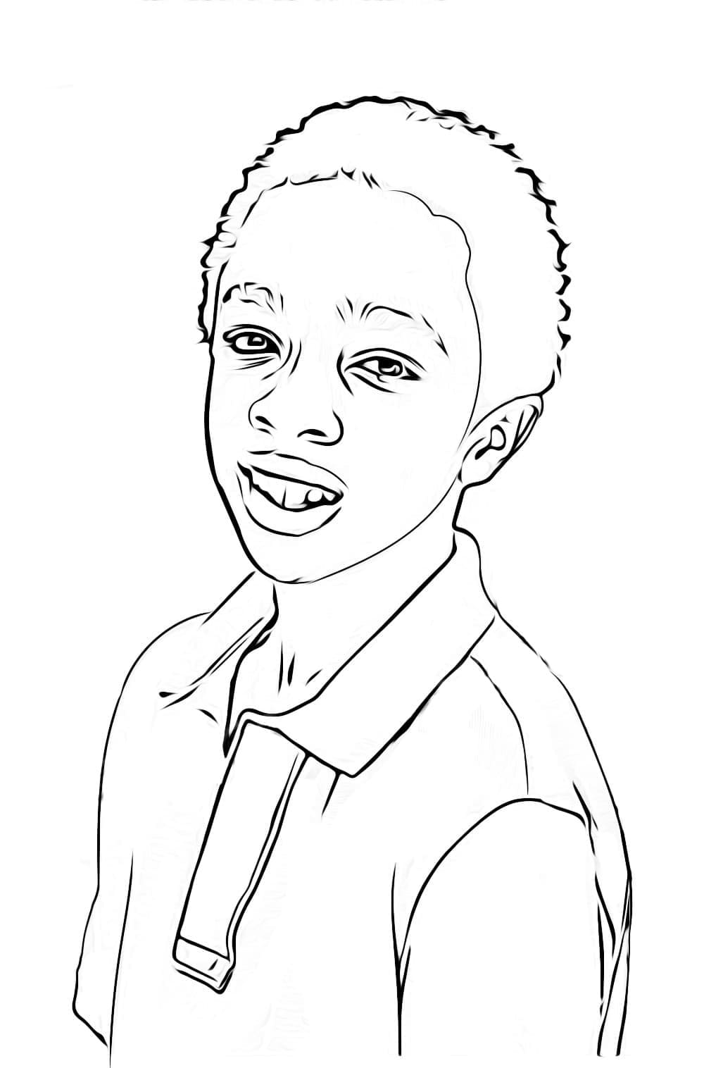 Lucas sinclair from stranger things coloring page