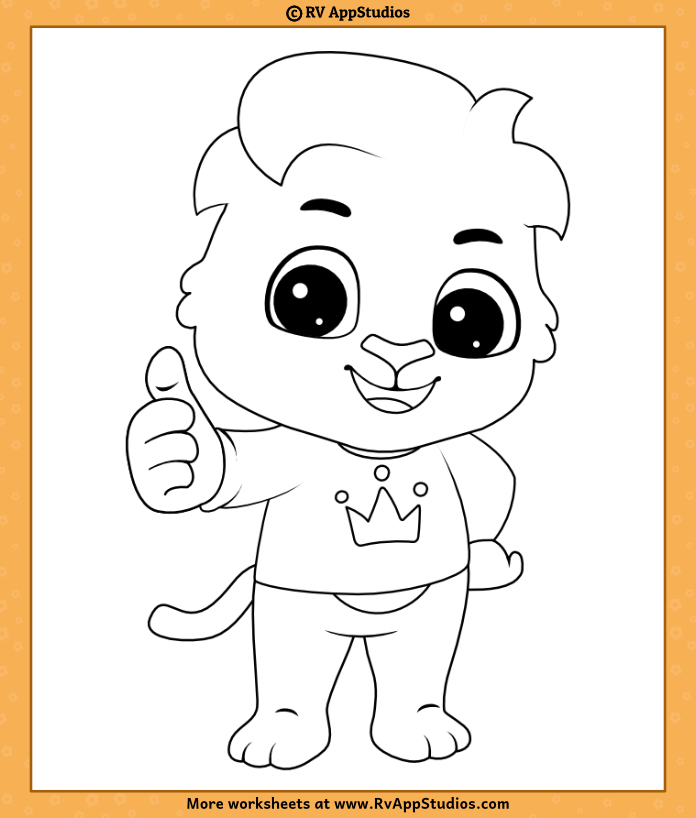 Lucas doing thumbs up coloring page to download and color