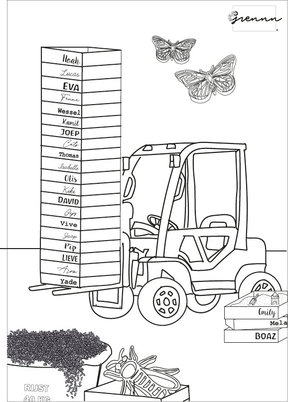 Coloring page forklift