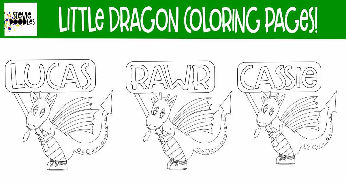 Custom dragon coloring pages for little hands