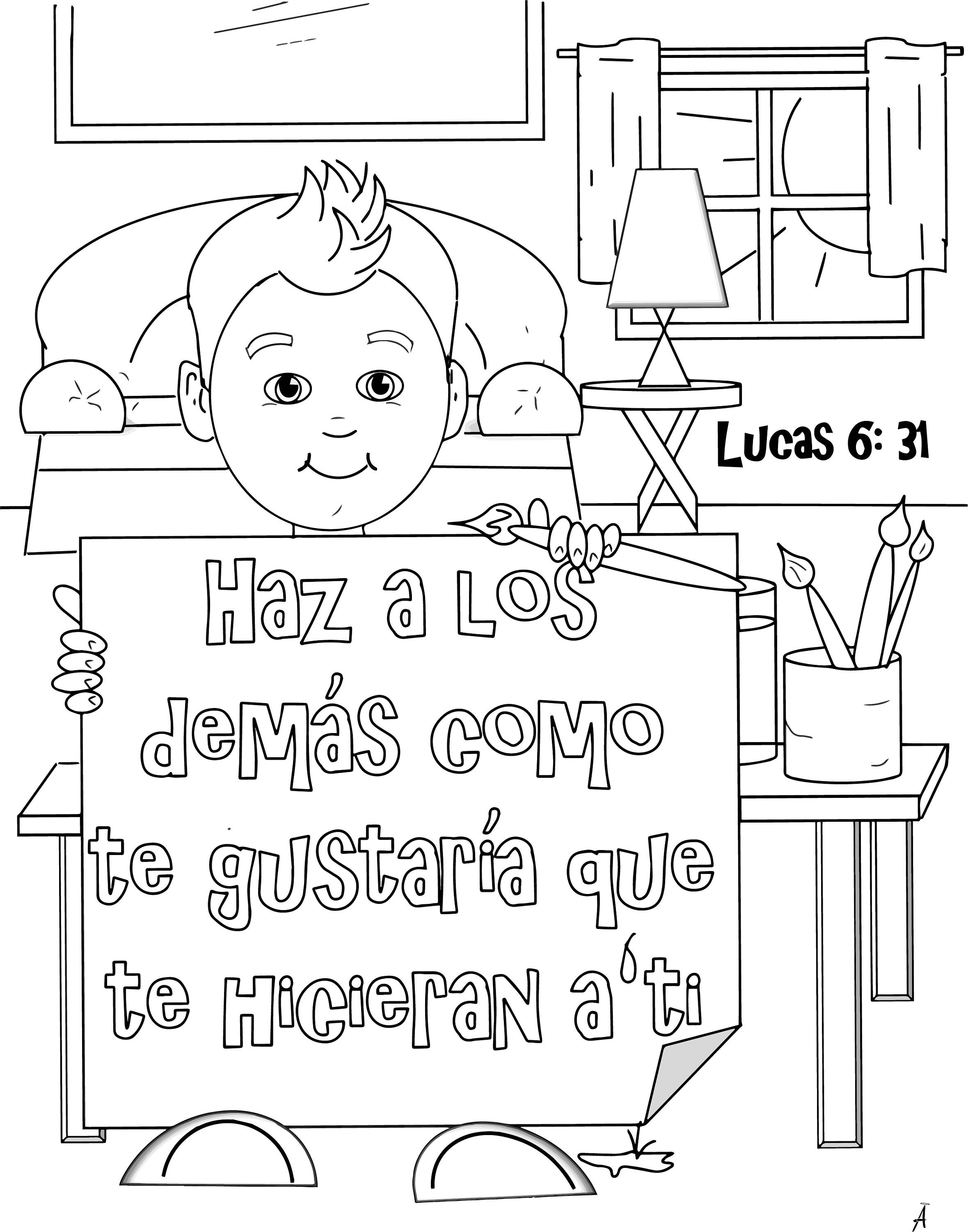 Luke little boy joey spanish coloring page for kids bible verse fun creative learning inspirational sayings download