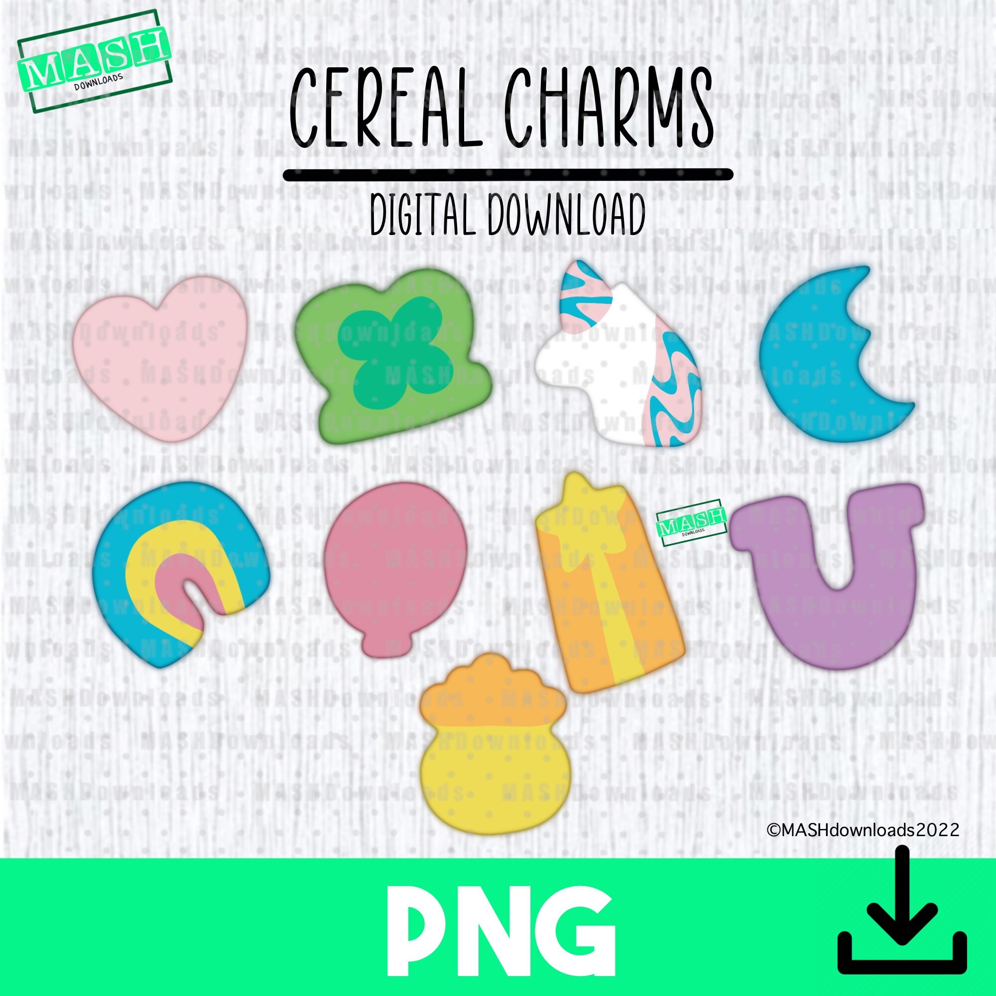 Cereal charms png lucky marshmallow clipart st patricks day images d digital download