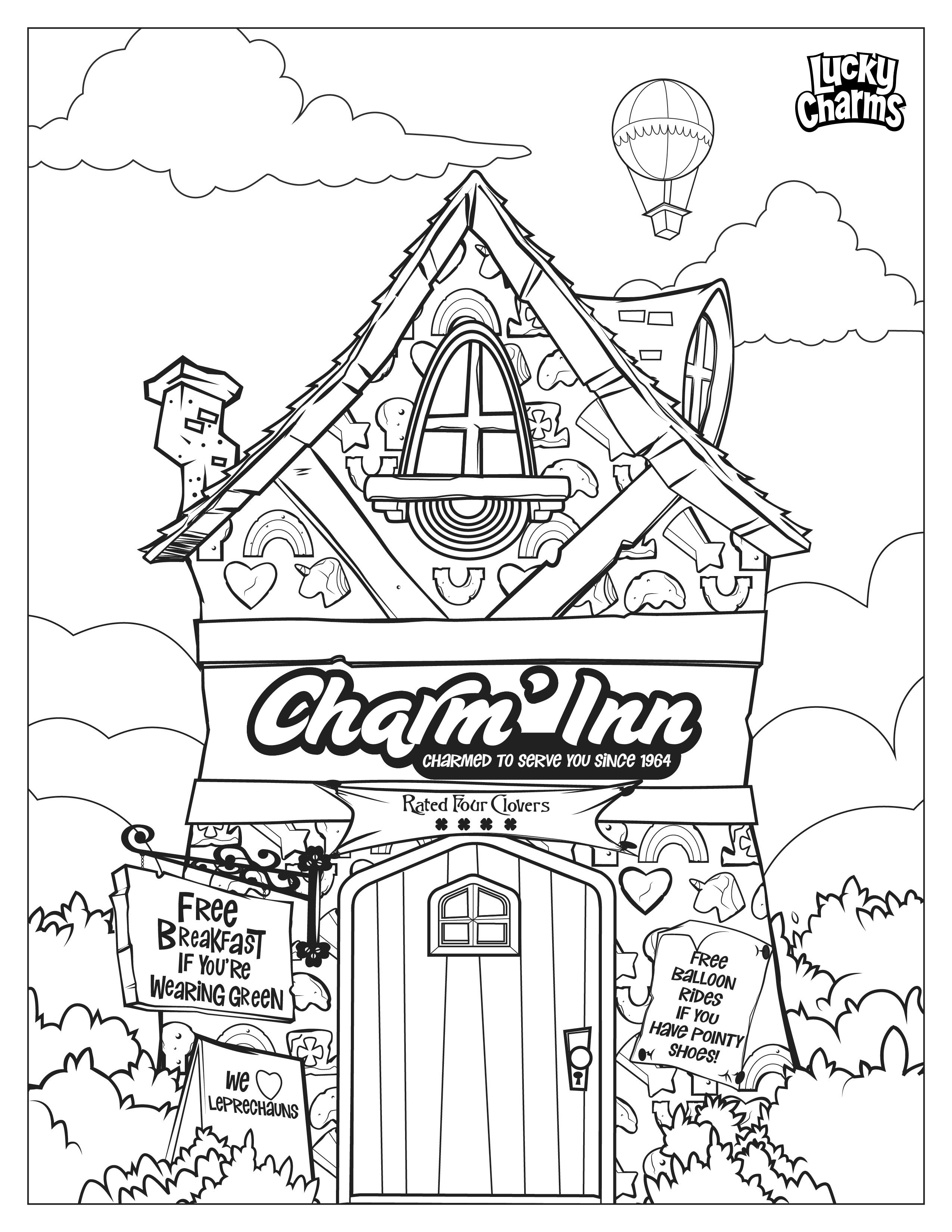 Magical lucky charms coloring page