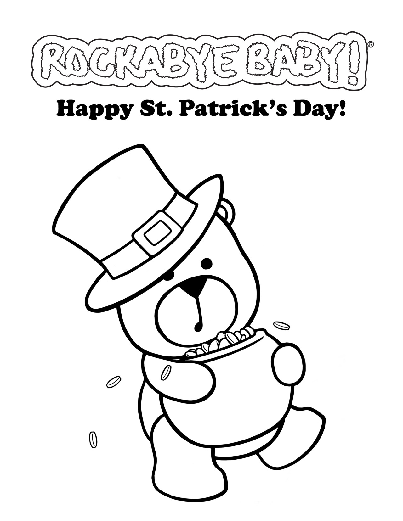 Happy st patricks day coloring pages â rockabye baby