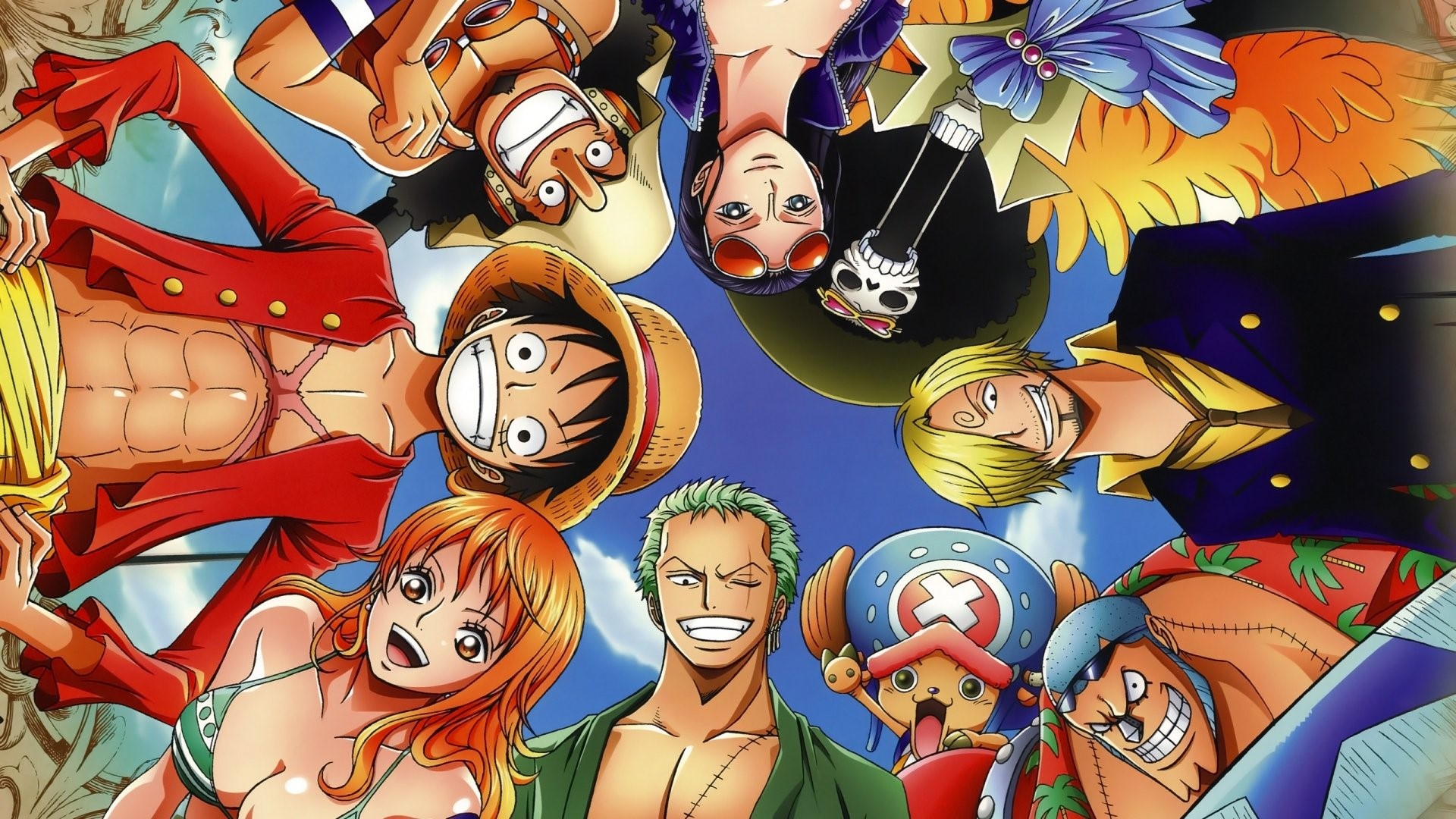 One Piece Red Luffy Zoro Nami Anime Wallpaper 4k HD ID:10551