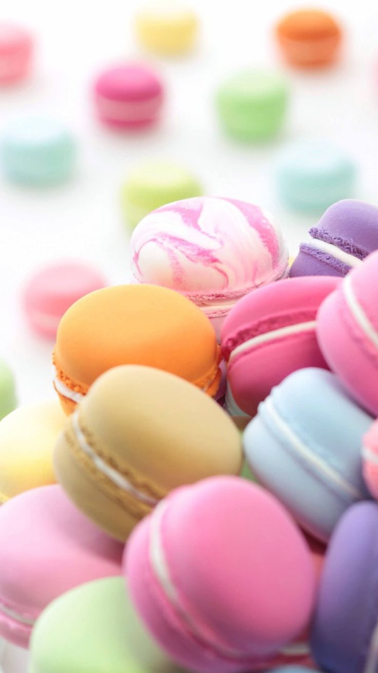 Pretty colorful macaroons wallpaper iphone