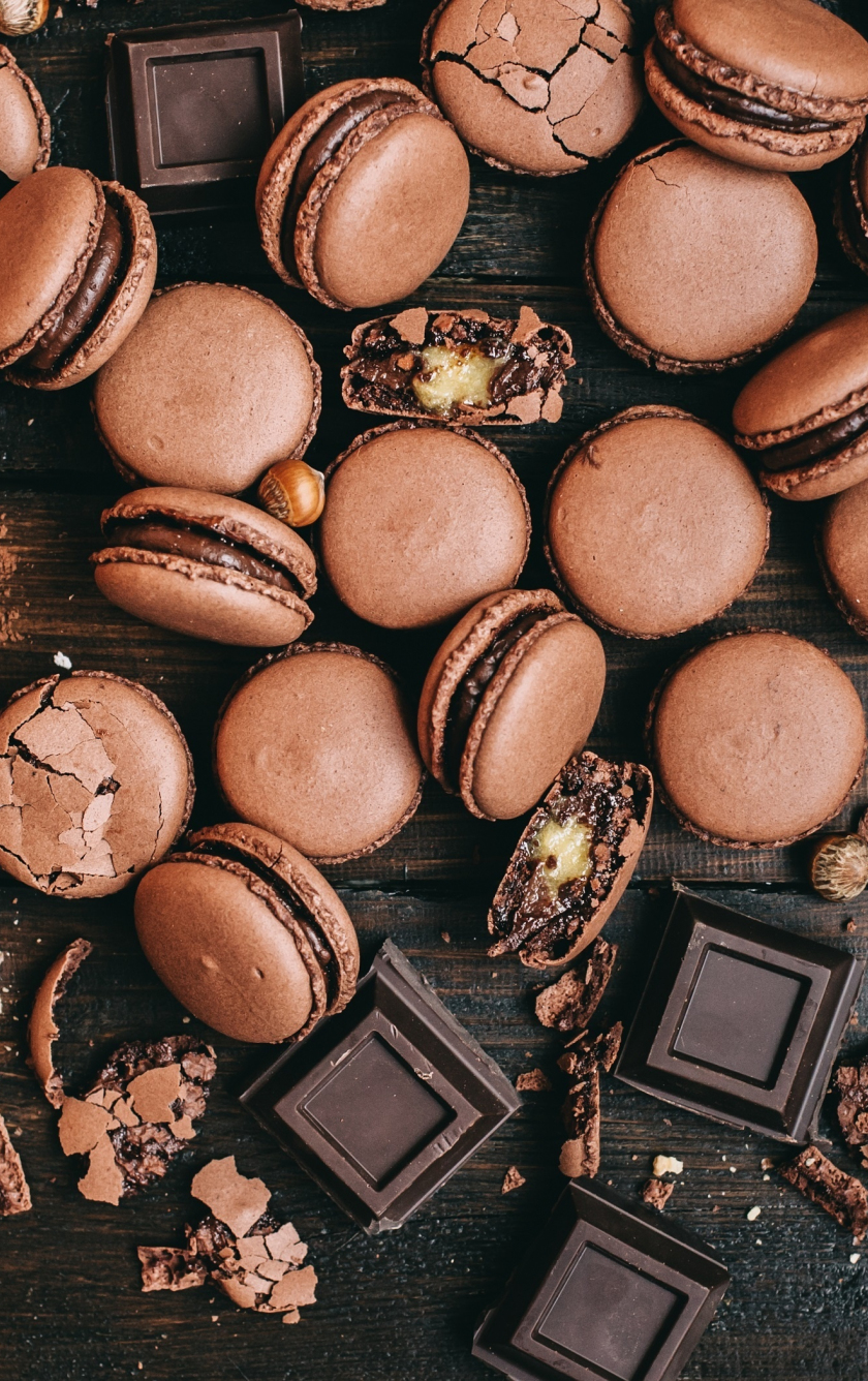 Download wallpaper x macaron brown chocolate food dessert iphone iphone s iphone c ipod touch x hd background