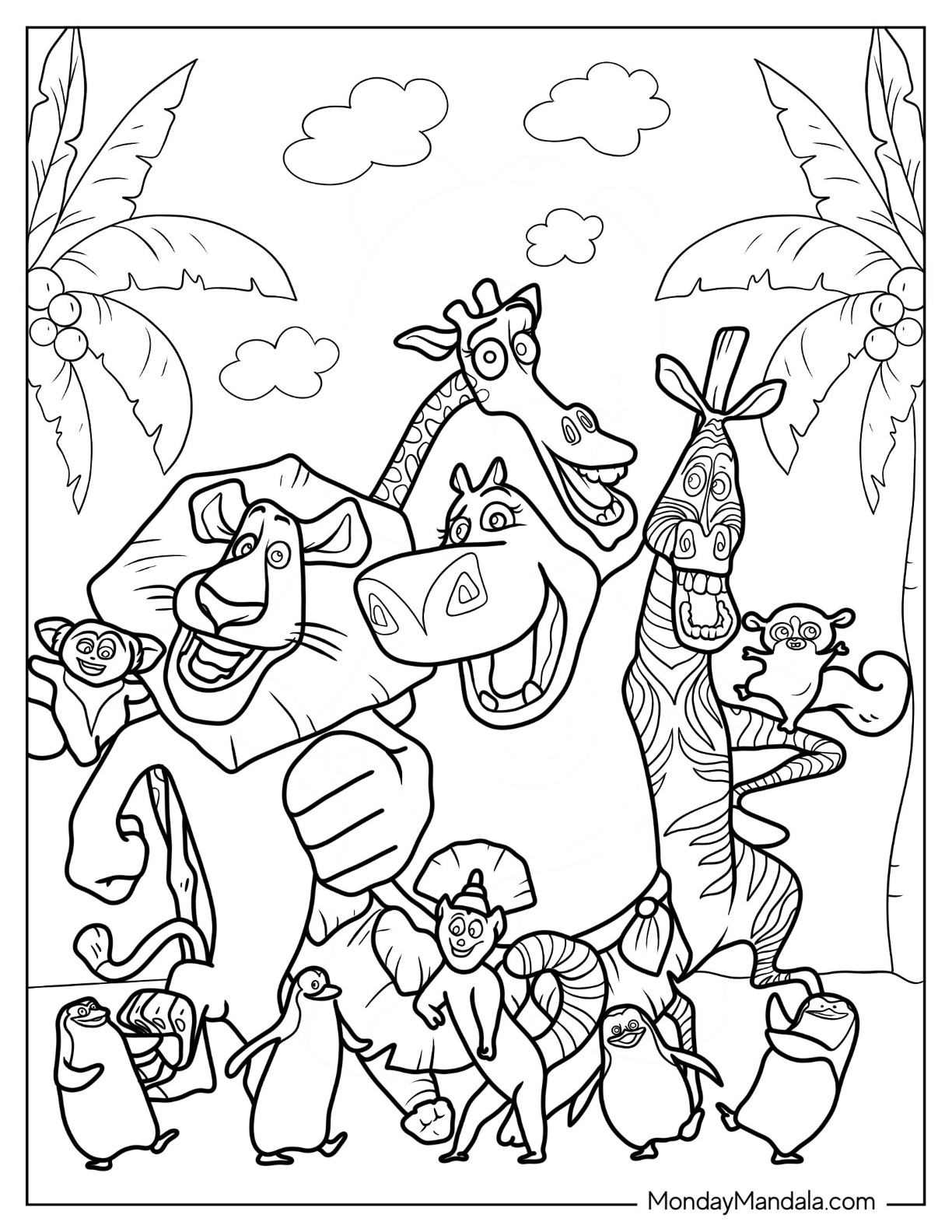 Madagascar coloring pages free pdf printables