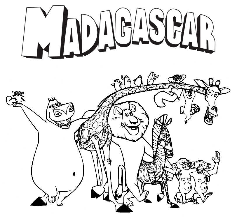 Madagascar coloring pages printable for free download