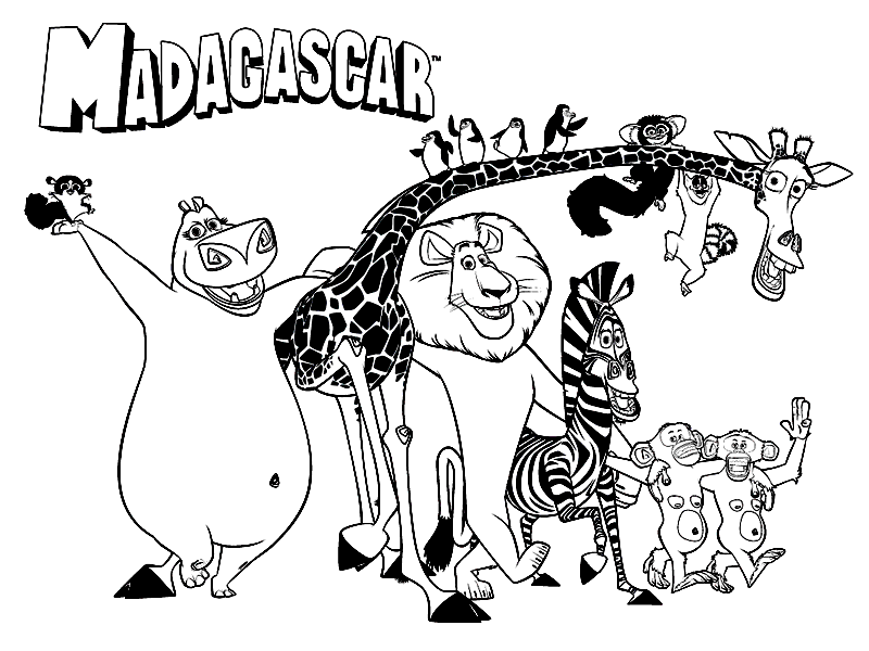 Coloring pages madagascar coloring page