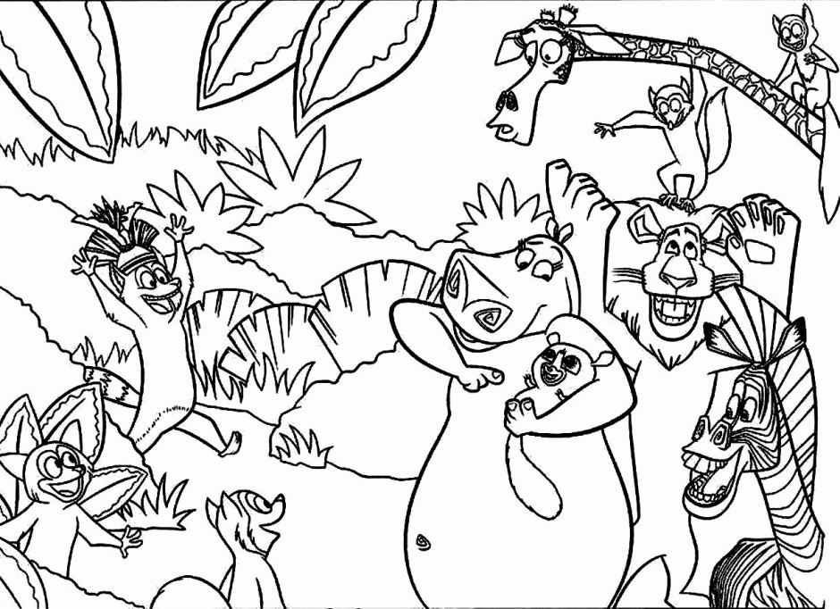 Coloring pages madagascar coloring page for kids