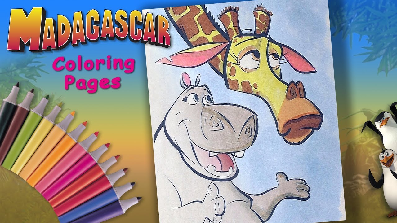 Adagascar speed coloring book for kids elan and gloria coloring page