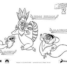 Madagascar mort and maurice the lemur coloring pages