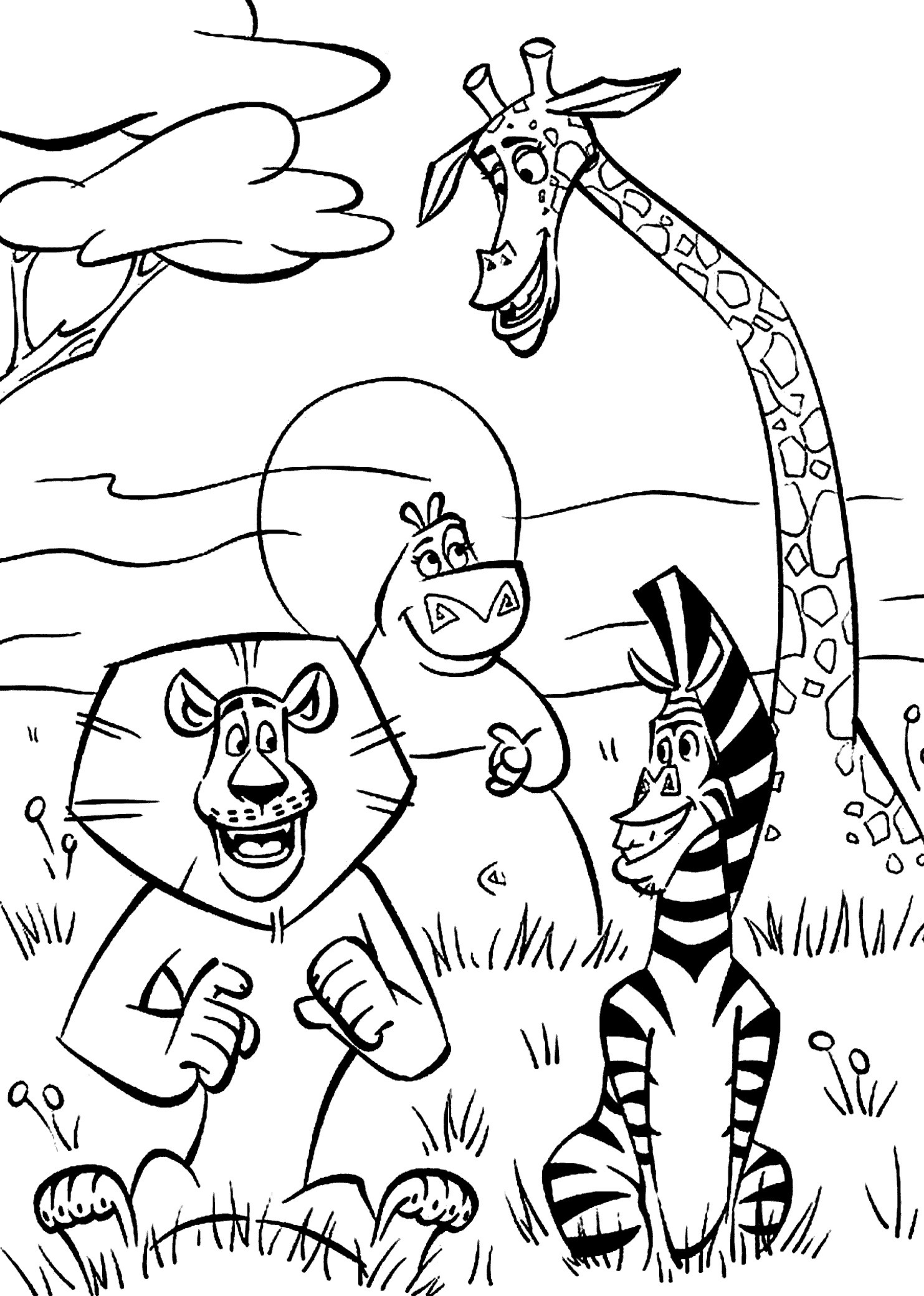 Animals madagascar coloring pages for kids printable free animals silly animals animal mashups animaâ cartoon coloring pages coloring pages flag coloring pages