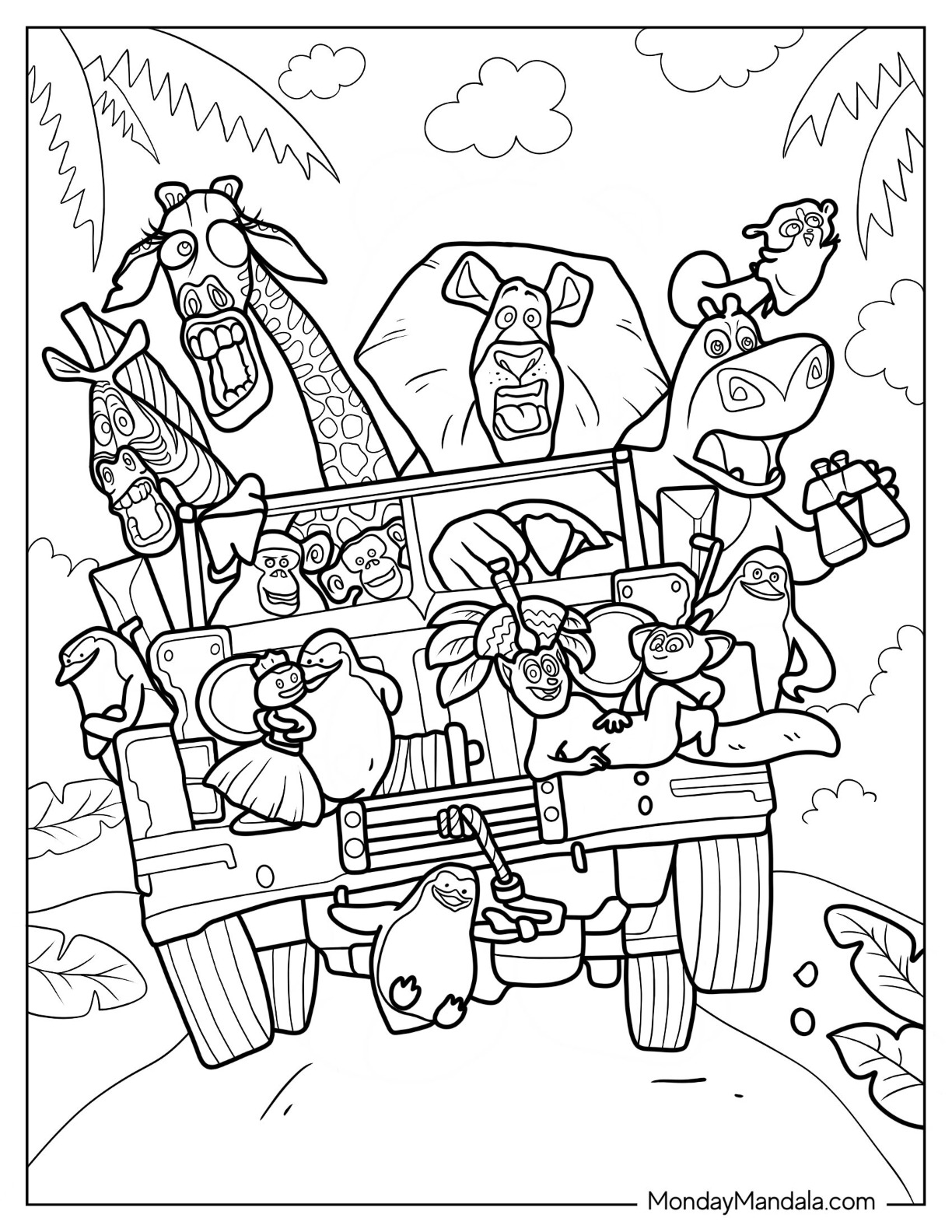 Madagascar coloring pages free pdf printables