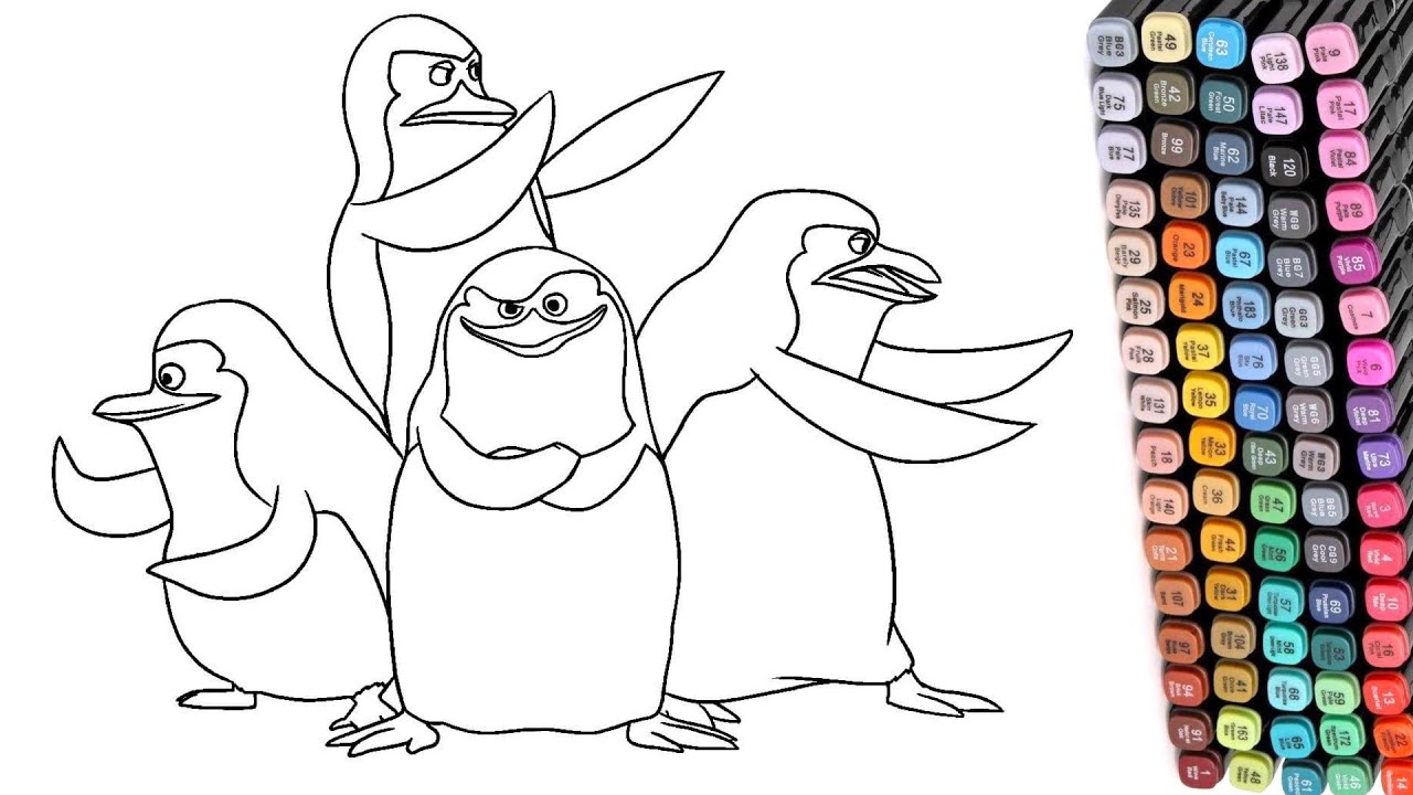 Penguins of madagascar coloring pages