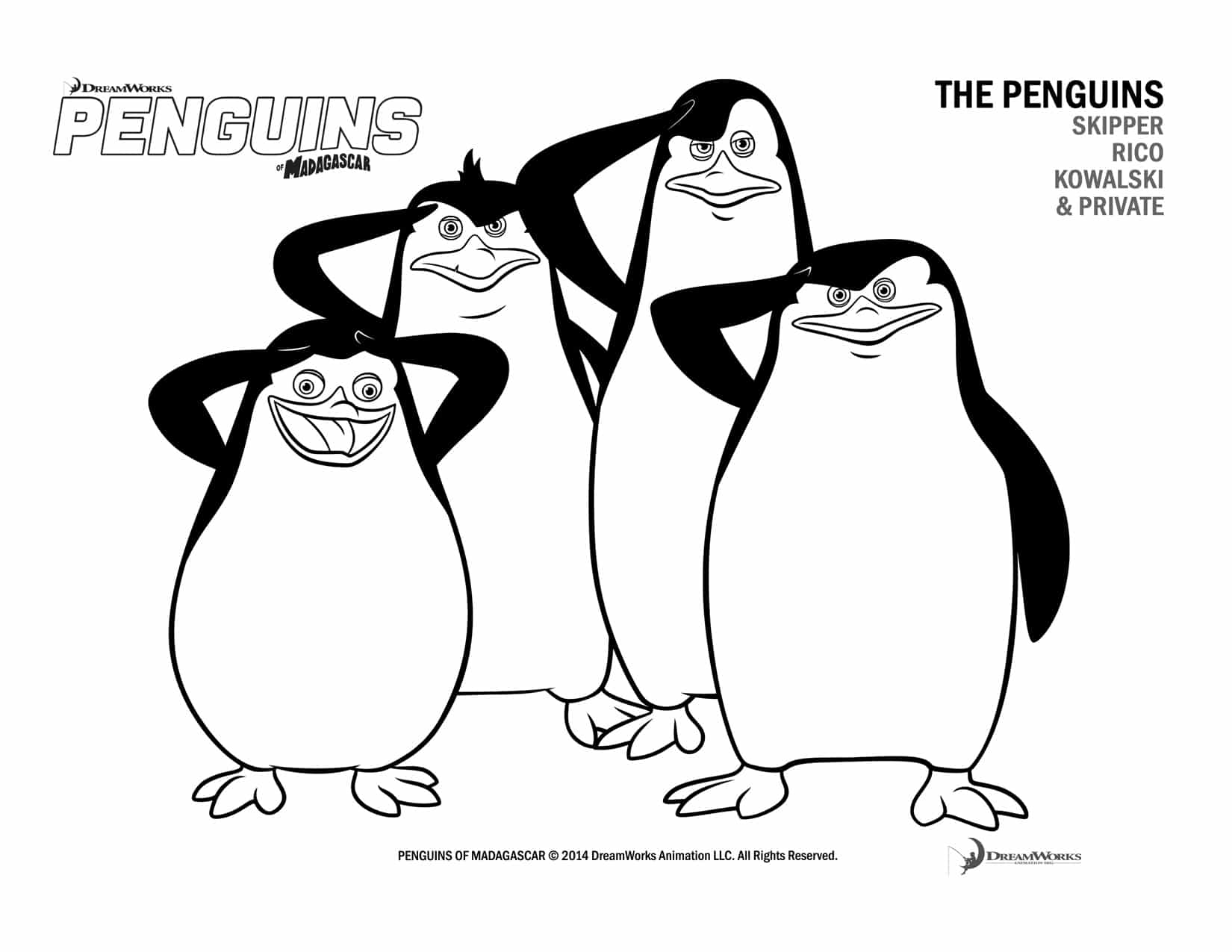 Free penguins of madagascar coloring pages and activity sheets