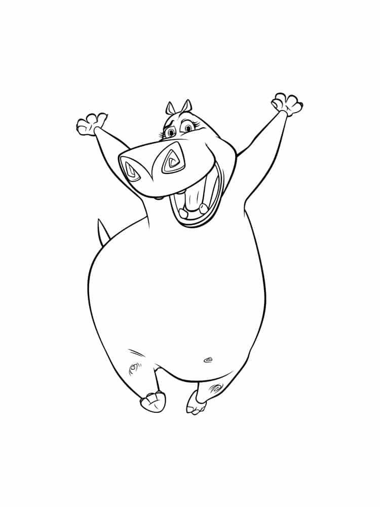 Gloria from madagascar dancing coloring page