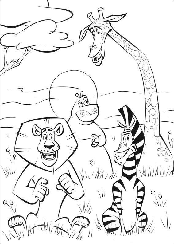 Printable coloring pages madagascar