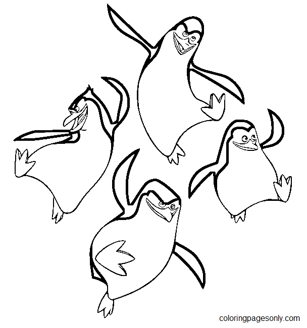 Penguins of madagascar coloring pages printable for free download