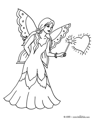 Fairy magic wand coloring pages