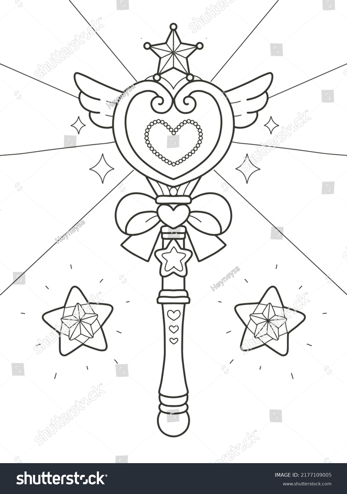 Printable princess magic wand coloring pages stock vector royalty free