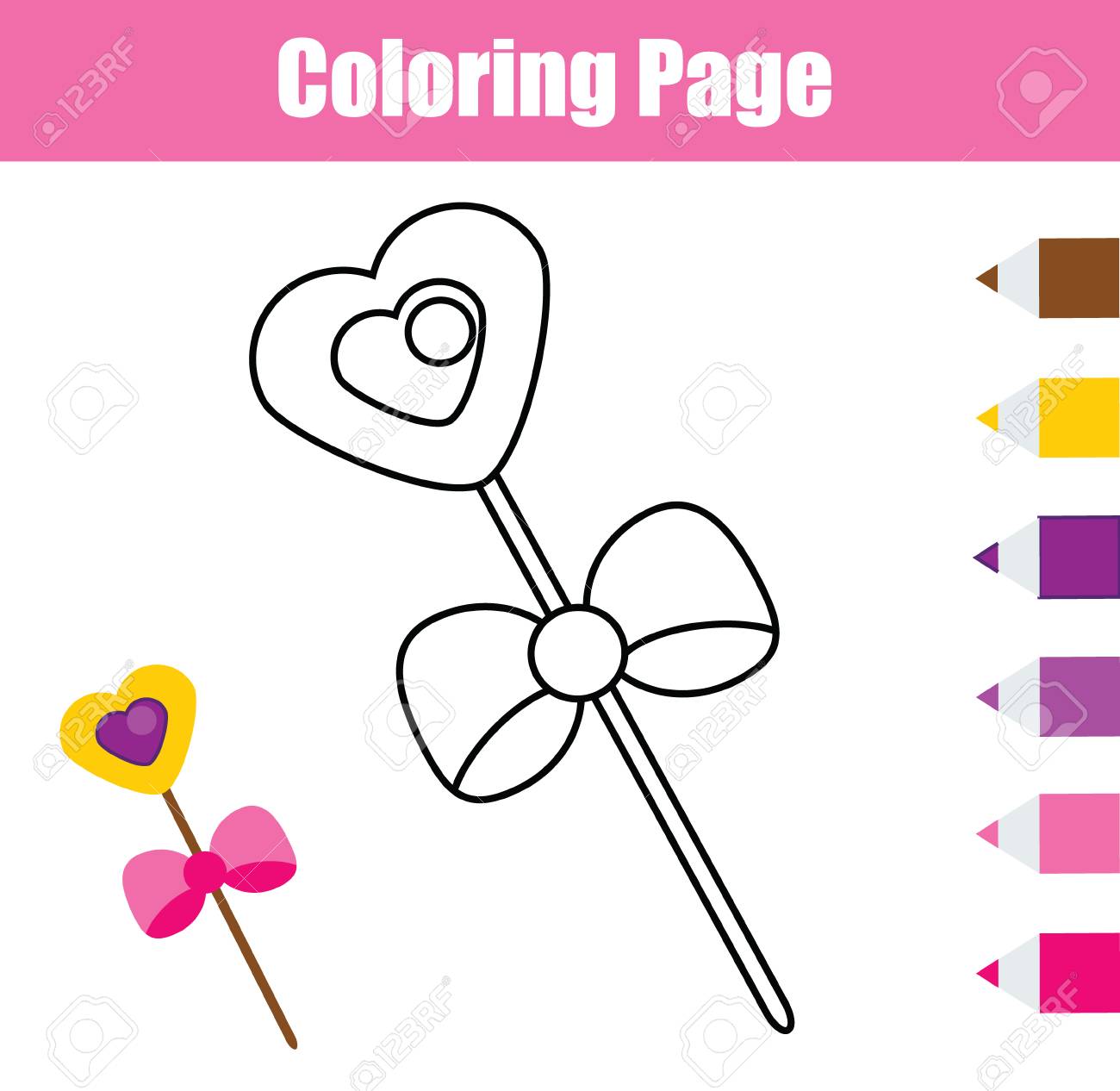 Coloring page with magic wand royalty free svg cliparts vectors and stock illustration image