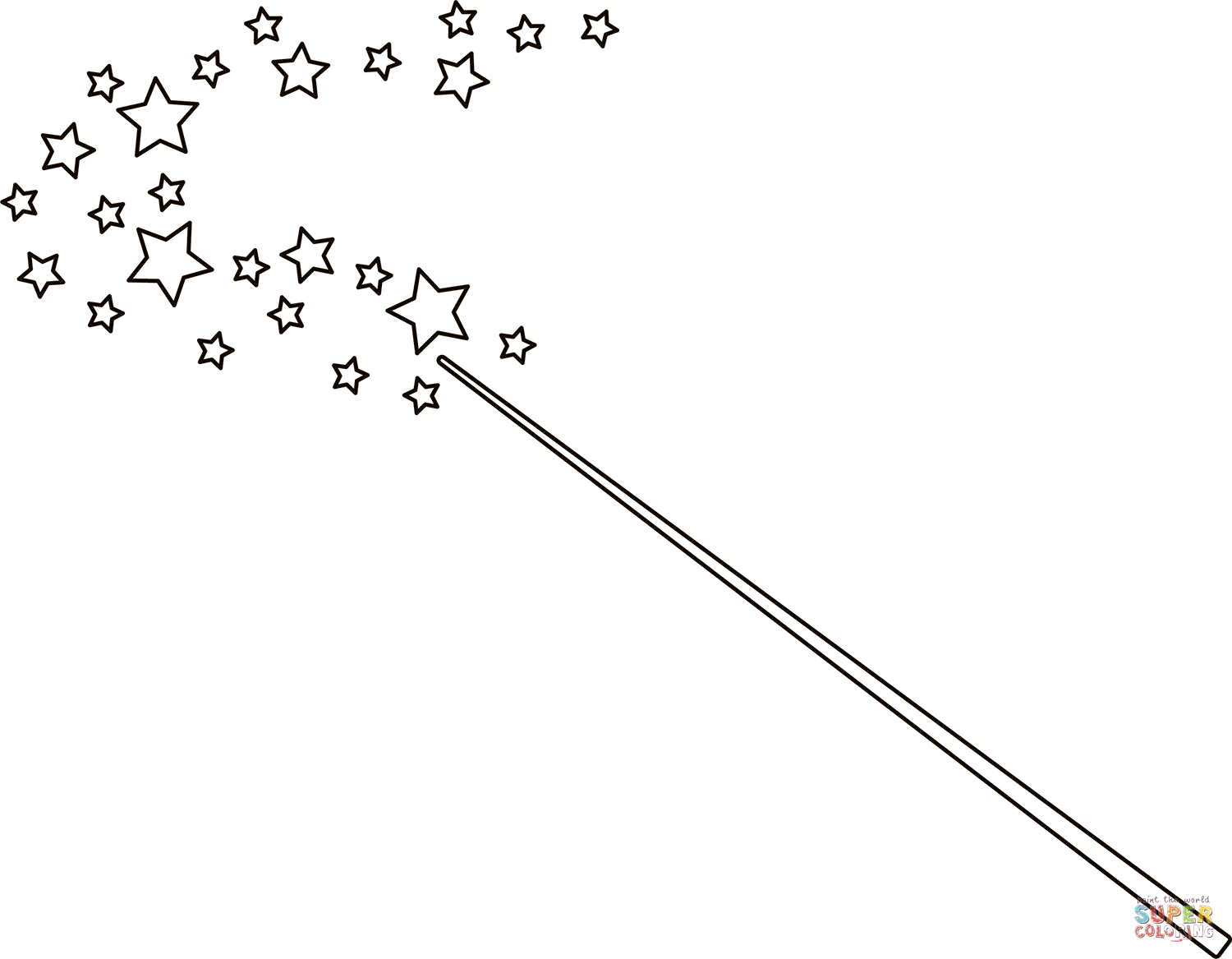 Magic wand coloring page free printable coloring pages